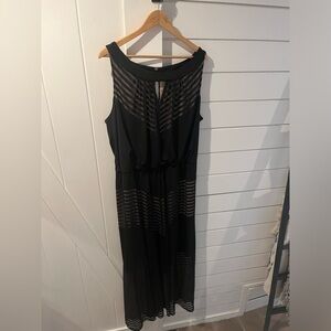 Laura + Plus Formal Maxi Chevron Style Halter Dress